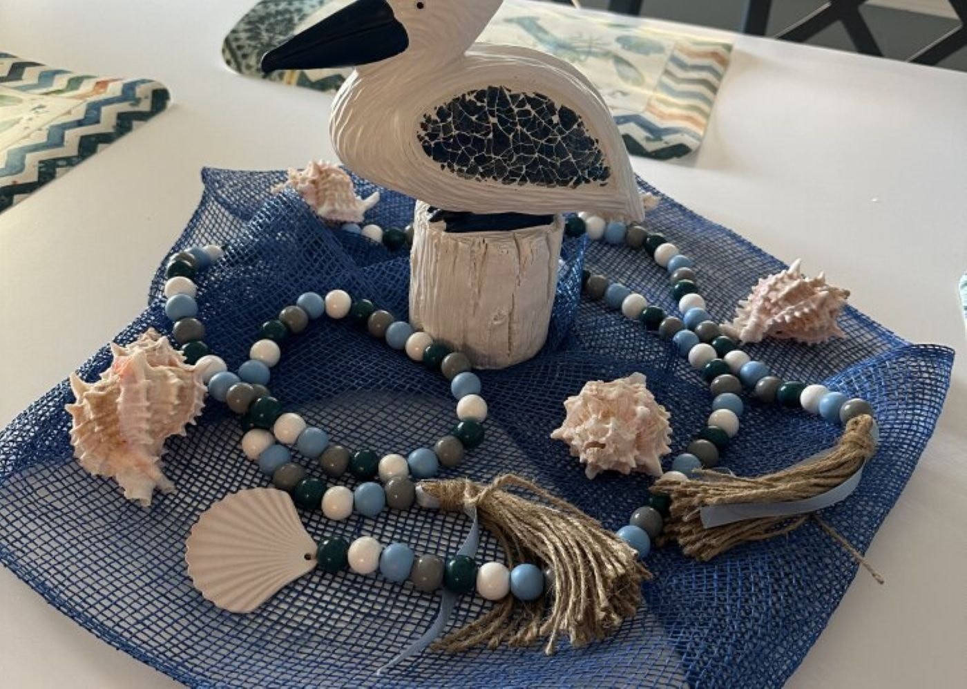 Unit 204 coastal decor with pelican and shells